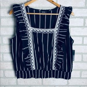 a.n.a Womens Square Neck Sleeveless Blouse